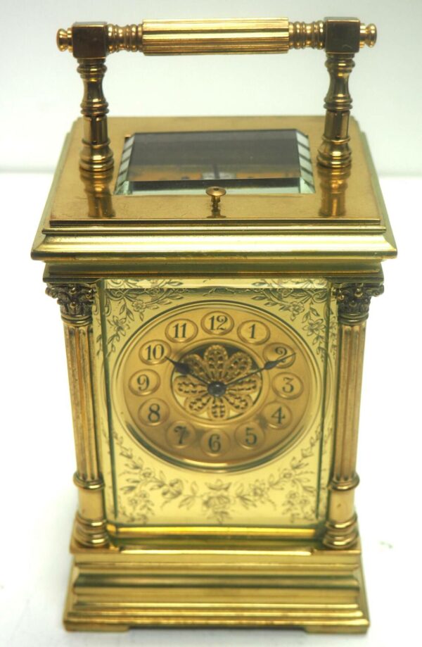 Hand Etched Carriage Clock 2