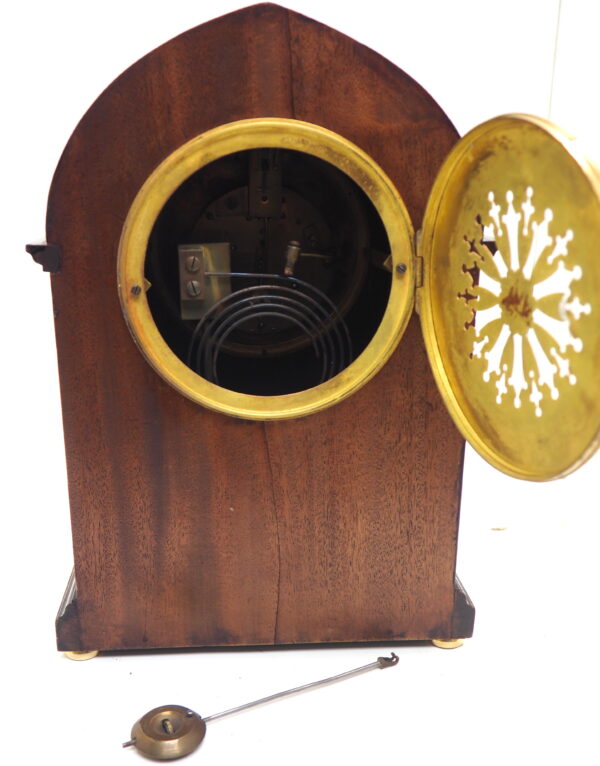 Antique French Flame Mahogany Bracket Clock