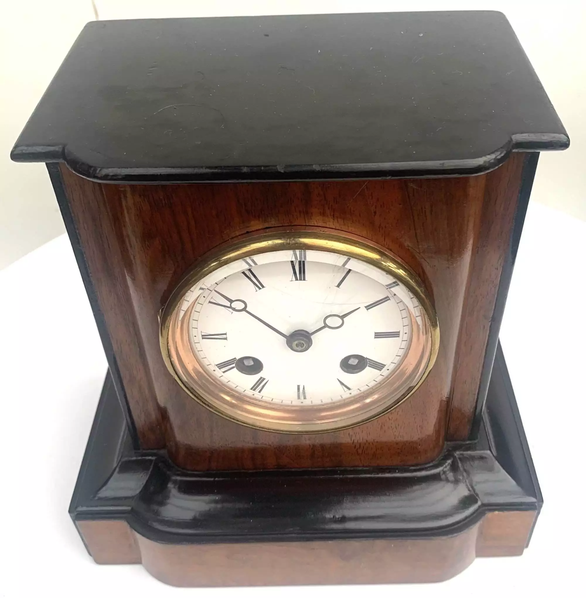 Walnut & Ebonised Bracket Clock