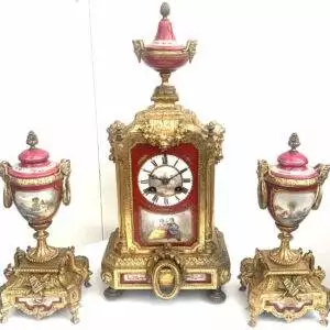 French Sevres Mantel Clock