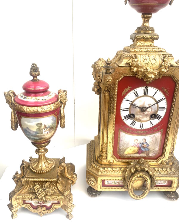 French Sevres Mantel Clock