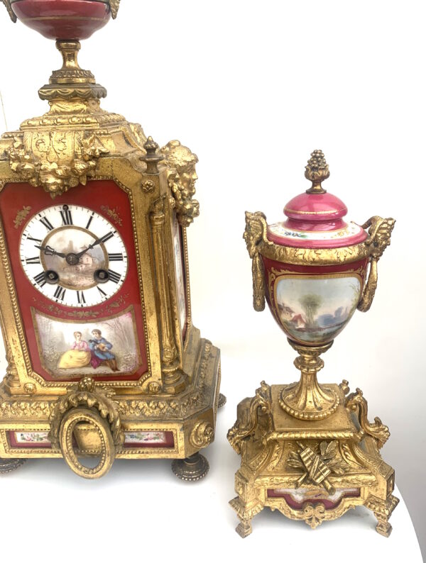 French Sevres Mantel Clock