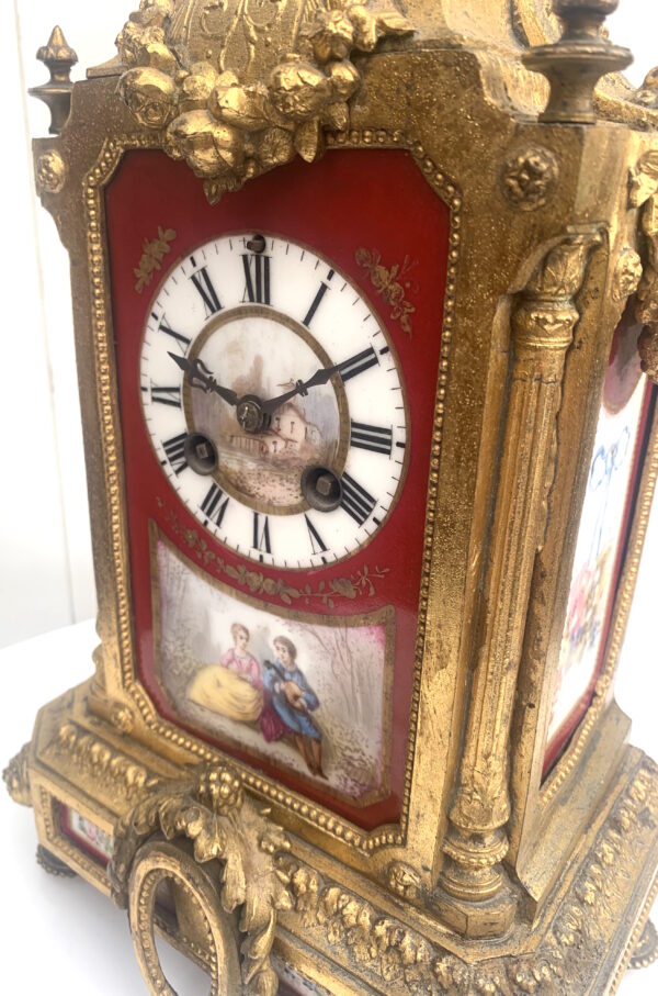 French Sevres Mantel Clock