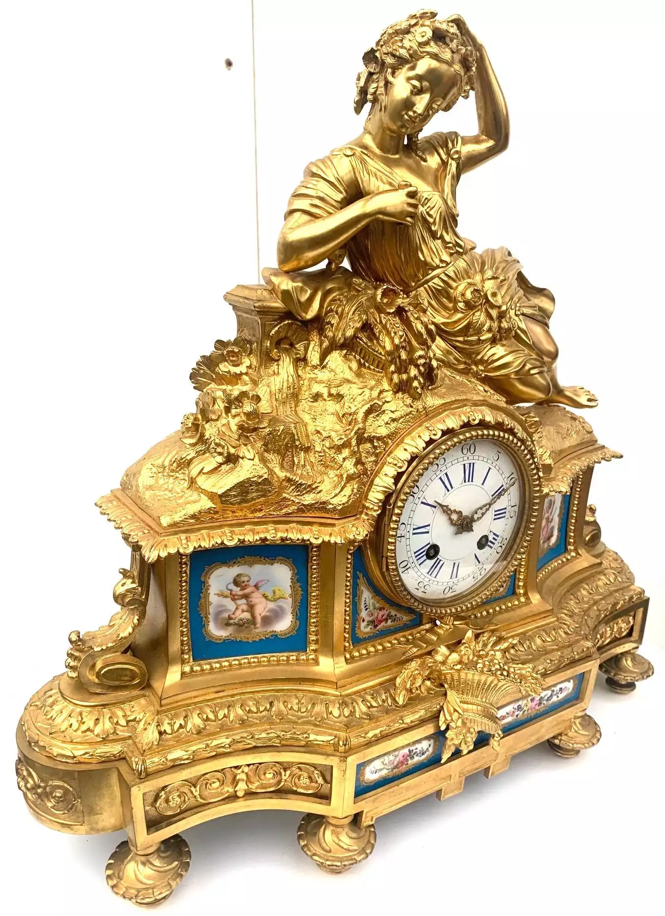 Ormolu Sevres Mantel Clock
