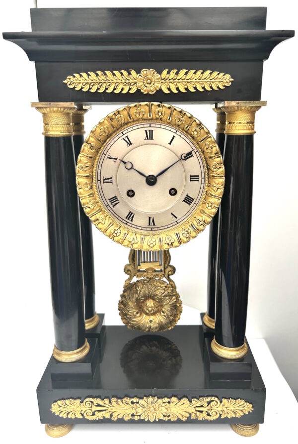 Striking Portico Mantle Clock