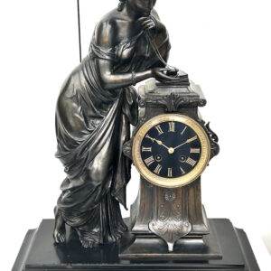 Gilt Spelter Figural Mantle Clock