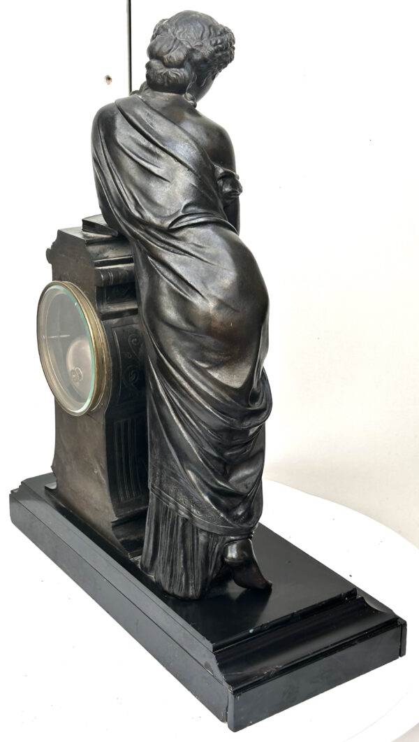 Gilt Spelter Figural Mantle Clock