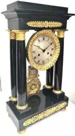 French Striking Portico Mantle Clock