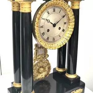 French Striking Portico Mantle Clock