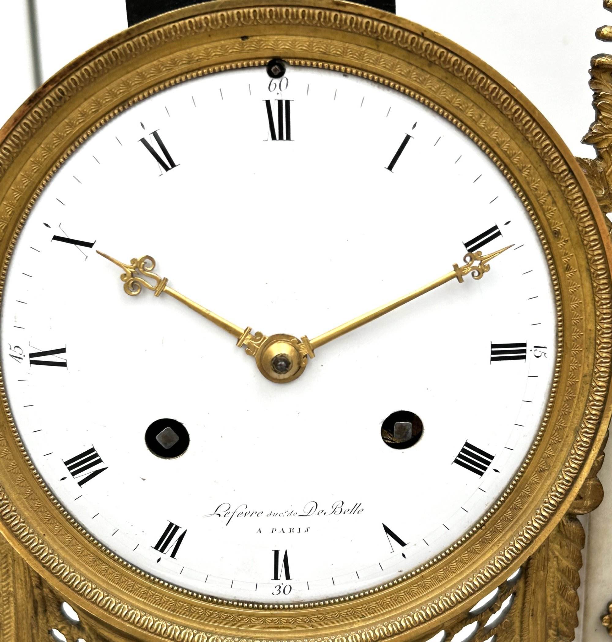 French Empire Marble Portico Clock