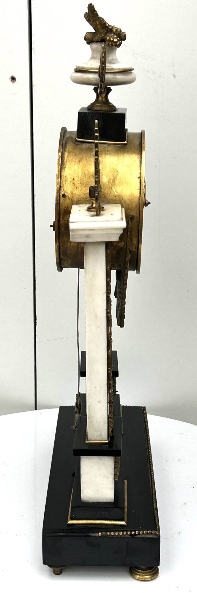French Empire Marble Portico Clock