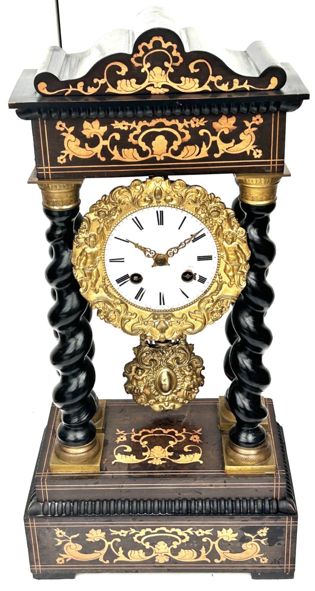 French Empire Portico Clock