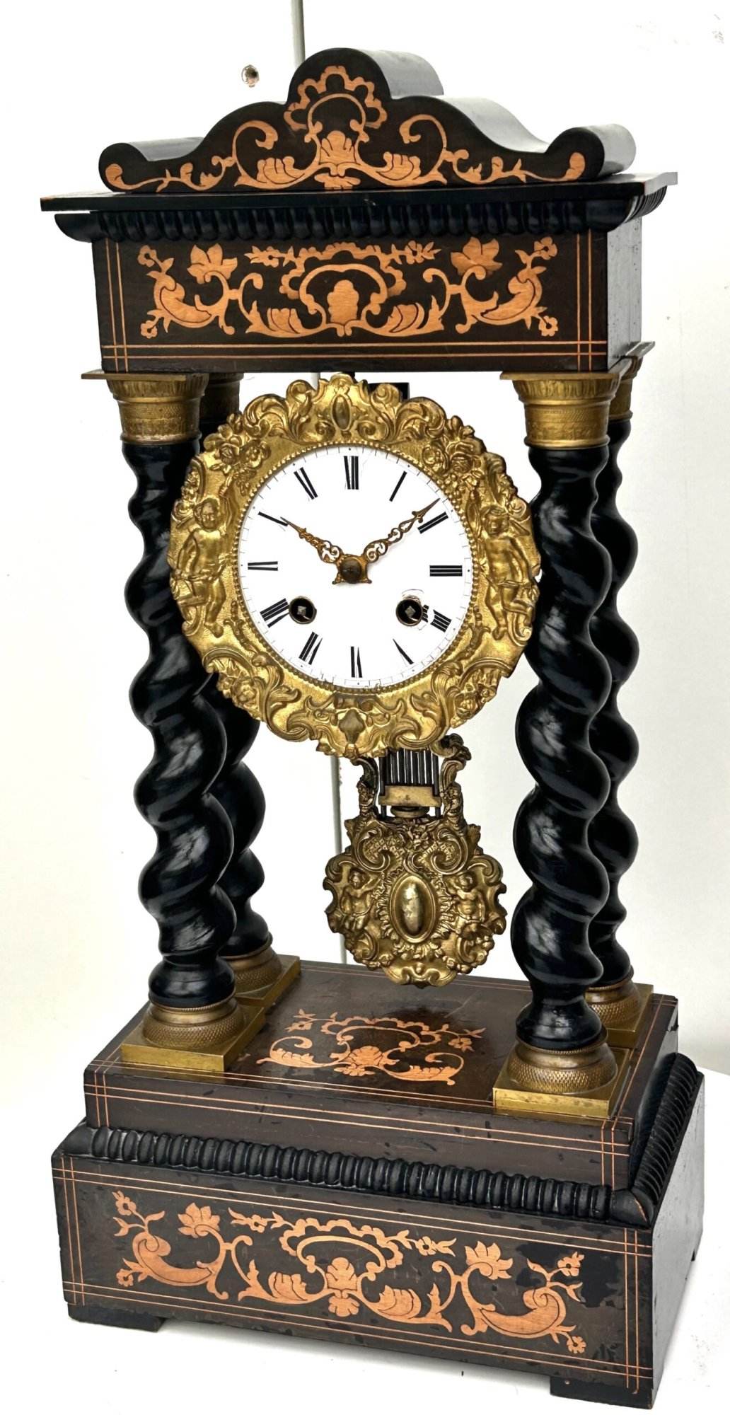 French Empire Portico Clock