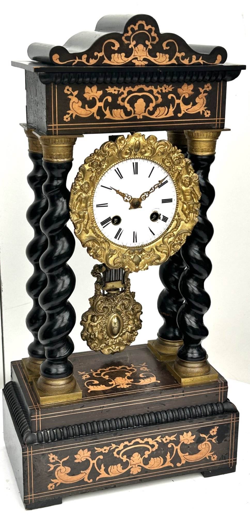French Empire Portico Clock