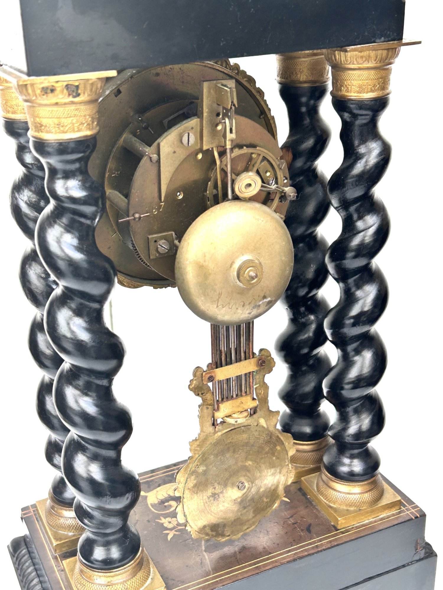 French Empire Portico Clock