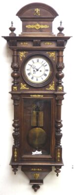 Gustav Becker Walnut 8-Day Twin Weight Striking Vienna Regulator Wall Clock