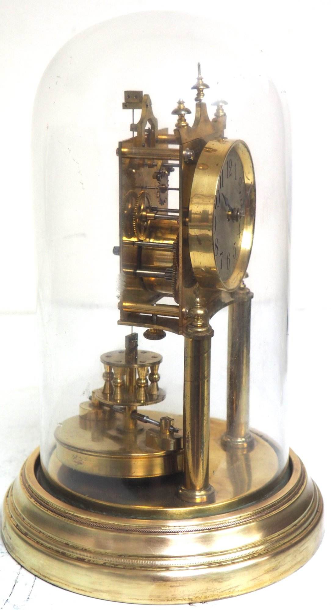 Rare BHA 400-Day Torsion Clock German Anniversary Clock Mantel Clock C1900 - Image 9