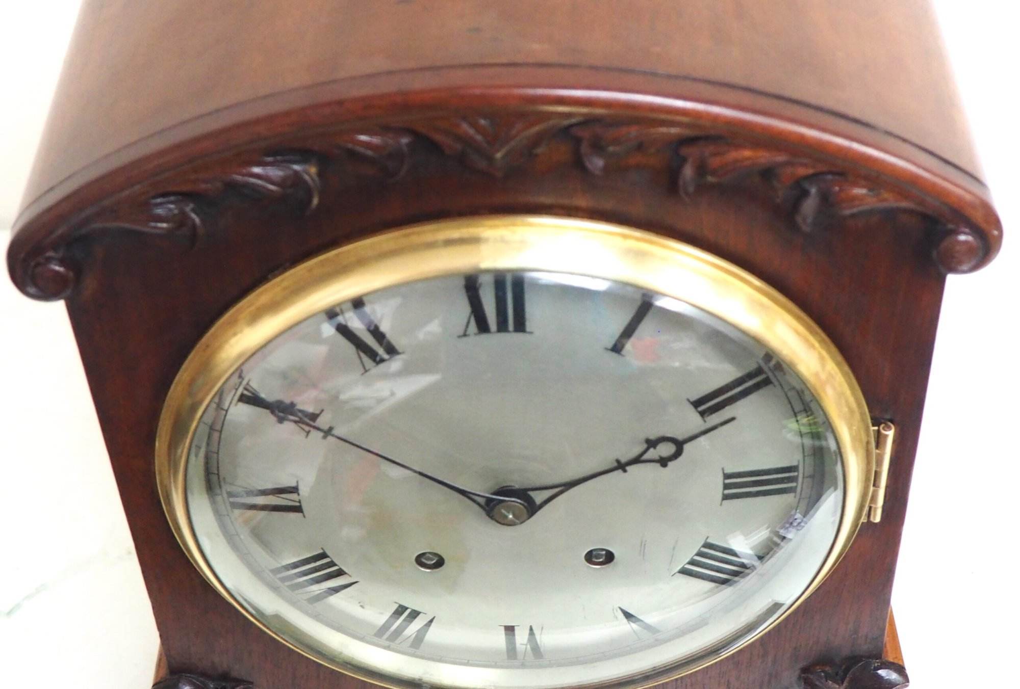 Antique German Mahogany 8-Day Mantel Clock Quarter Striking Bracket Clock by W&H