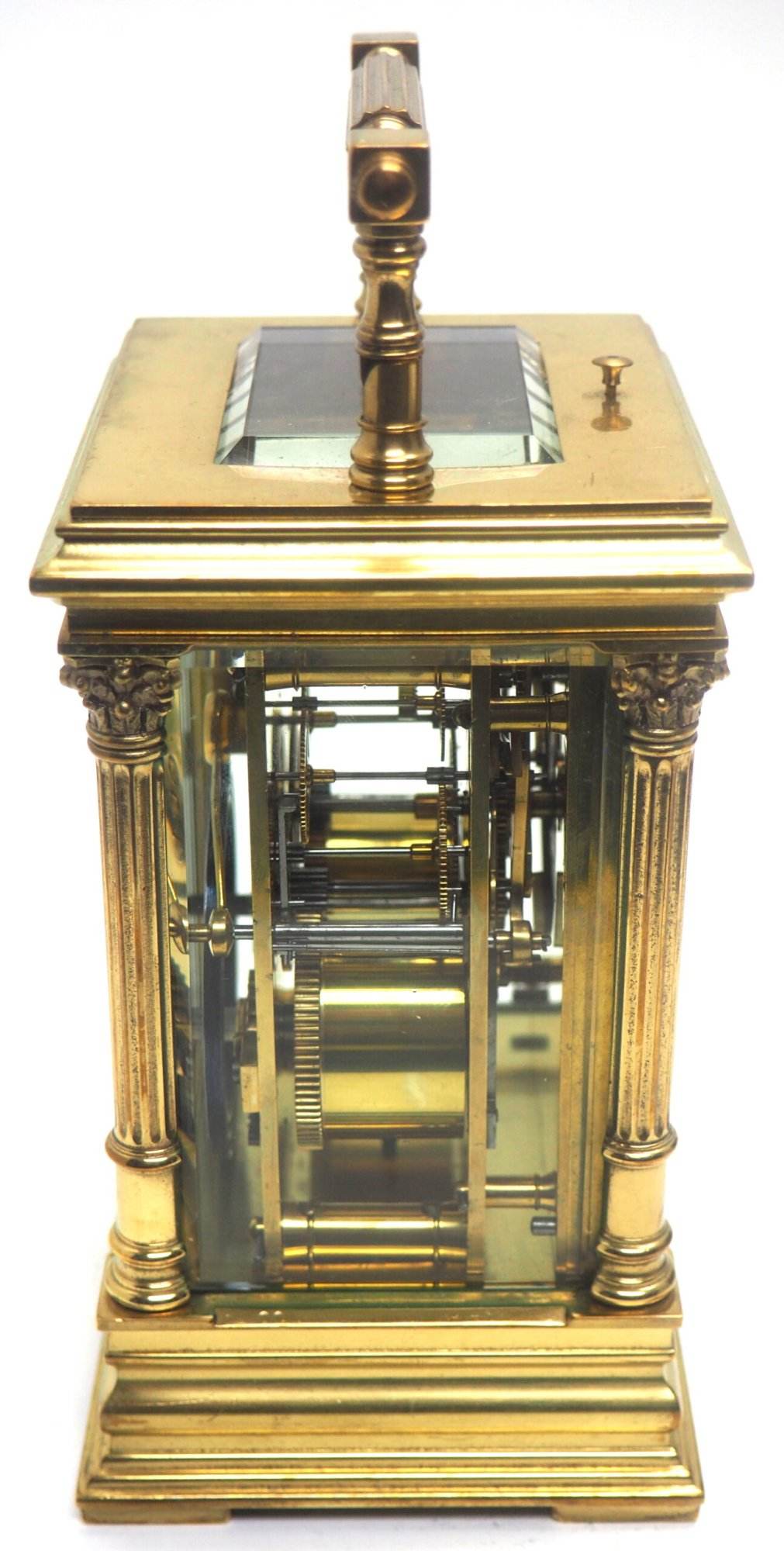 Marvellous French 8-Day Repeat Carriage Clock – Wow! Large Model Etched Decoration – Original Leather Case - Image 11