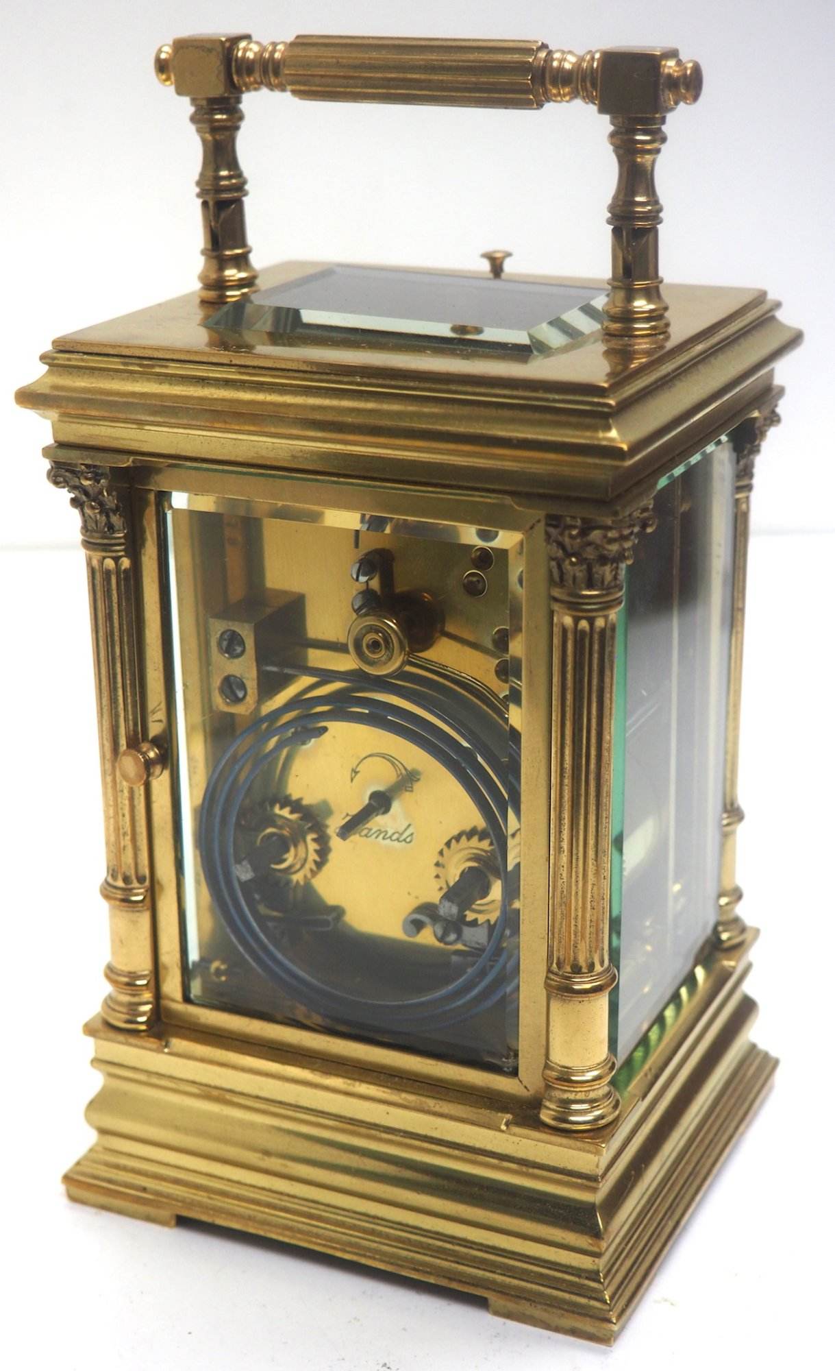 Marvellous French 8-Day Repeat Carriage Clock – Wow! Large Model Etched Decoration – Original Leather Case - Image 4