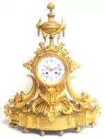 Impressive French Ormolu Bronze Mantel Clock Sought Scrolling Floral Case Striking 8-Day Mantle Clock