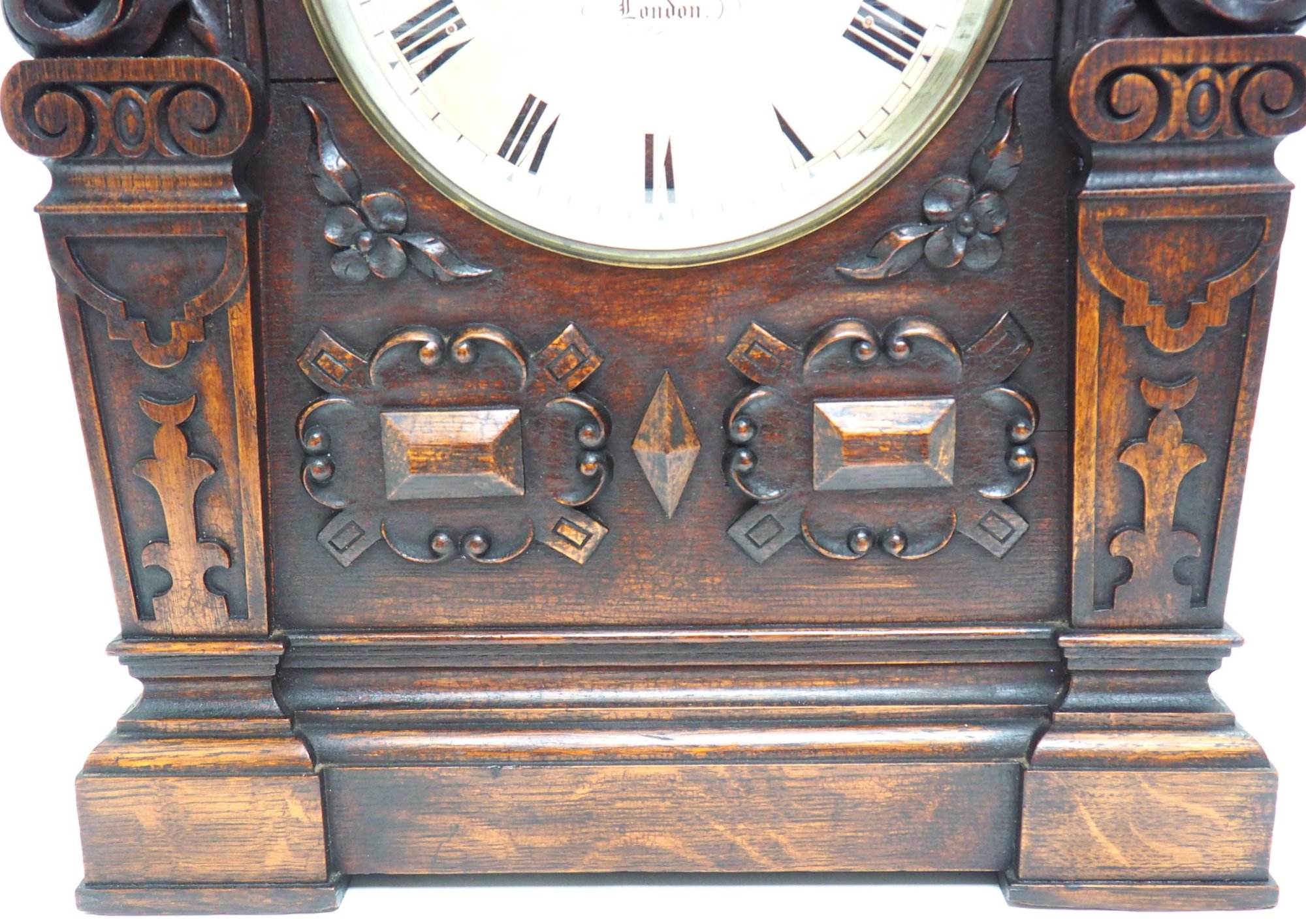 Antique English Twin Fusee Bracket Clock by Carter Cornhill London 8 Day Fusee Striking Mantel Clock - Image 6