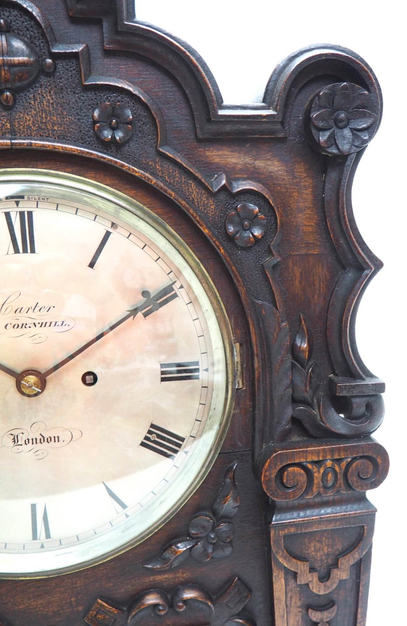 Antique English Twin Fusee Bracket Clock by Carter Cornhill London 8 Day Fusee Striking Mantel Clock - Image 5