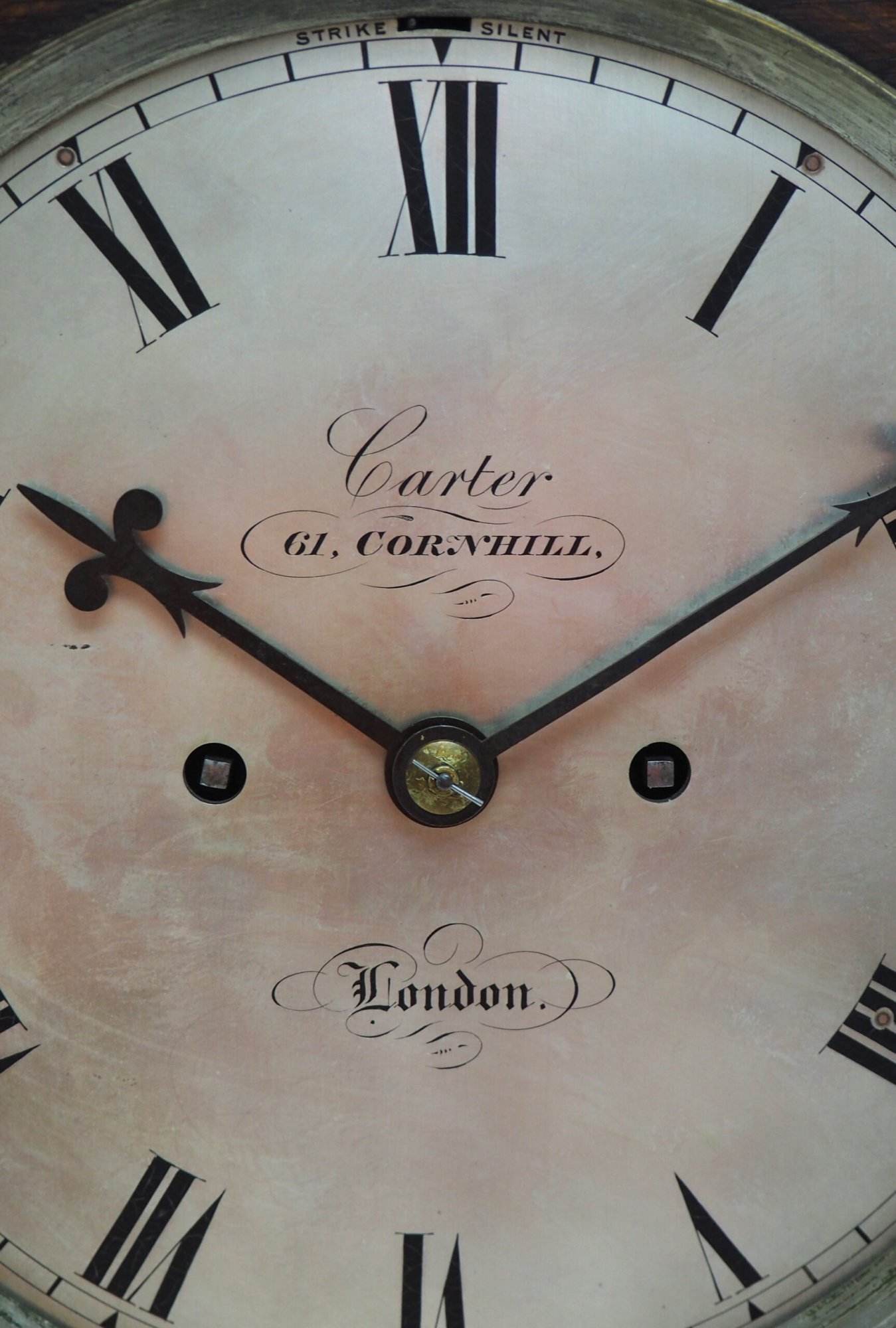 Antique English Twin Fusee Bracket Clock by Carter Cornhill London 8 Day Fusee Striking Mantel Clock - Image 2