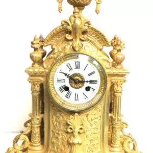 French Striking Ormolu Bronze Mantel Clock C1880