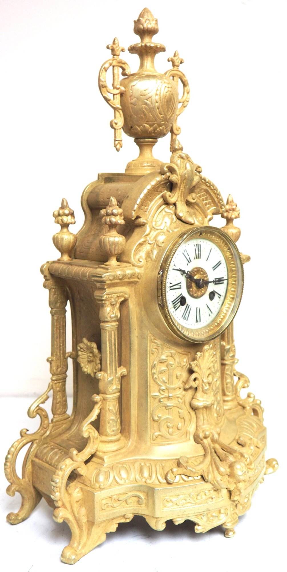 French Striking Ormolu Bronze Mantel Clock C1880