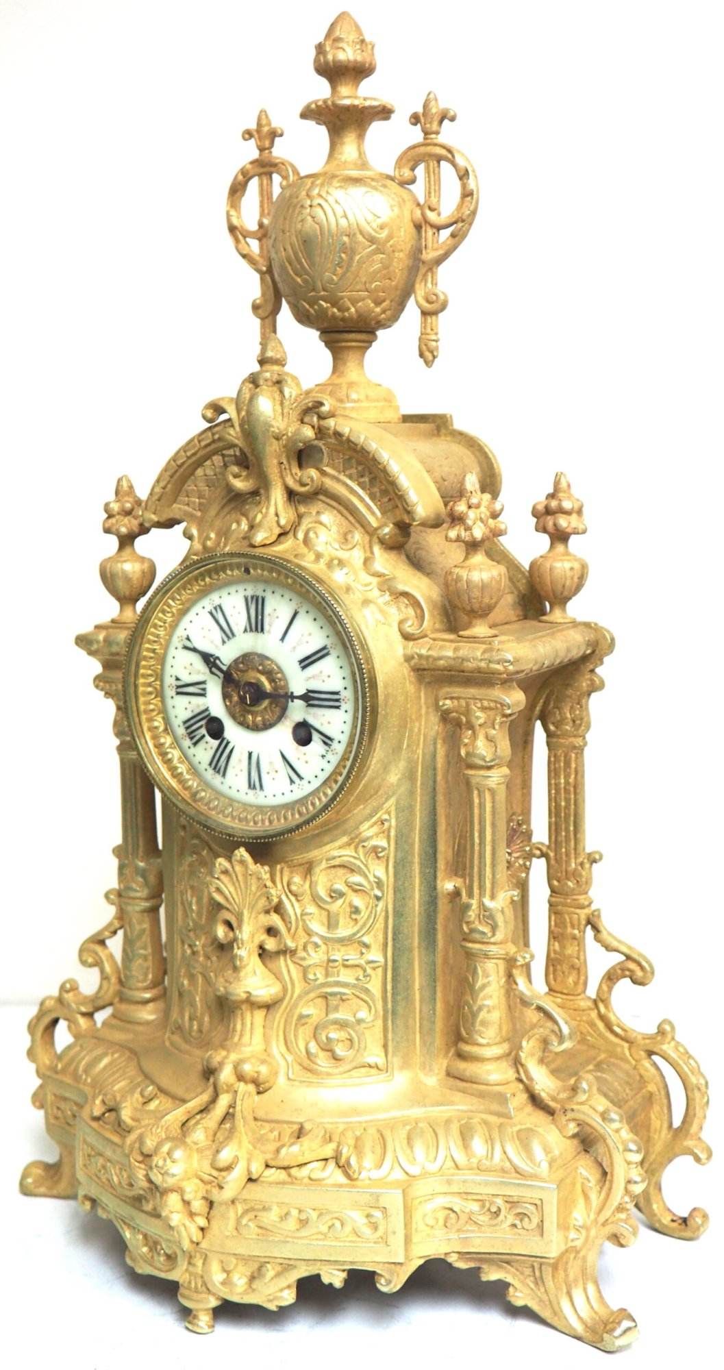 Antique Candelabra 8-Day Clock Set French Striking Ormolu Bronze Mantel Clock C1880 - Image 3