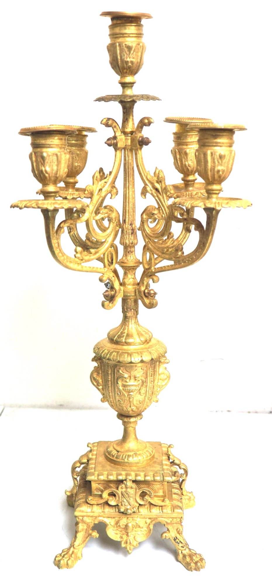 French Striking Ormolu Bronze Mantel Clock C1880