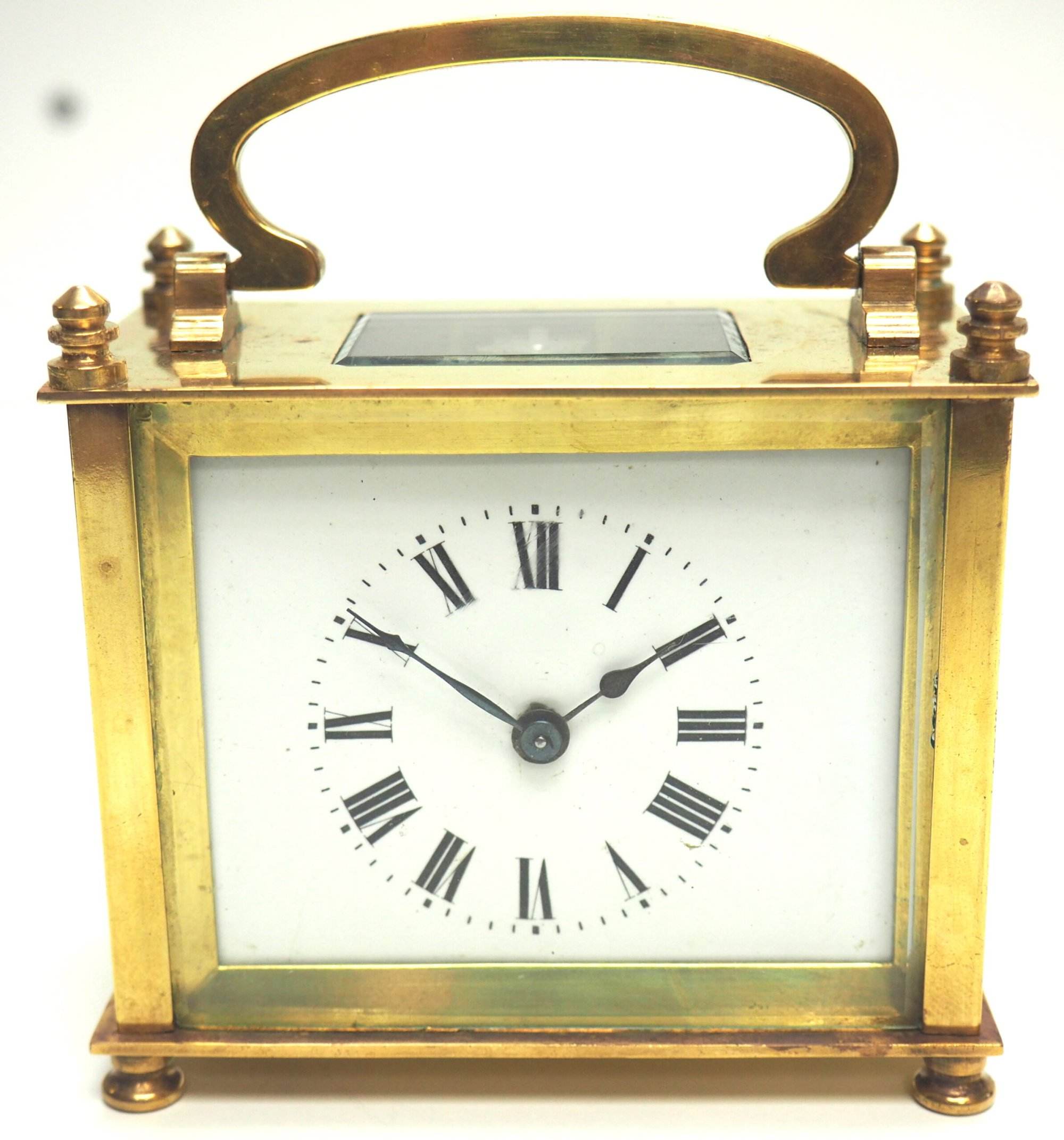 Fine Antique French 8-Day Rectangle Carriage Clock Mantel Timepiece C1890