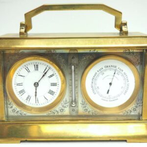 Fine Antique French 8-Day Combination Thermometer, Clock & Barometer Carriage Clock Timepiece C1890 By Charles Frodsham