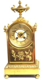 Antique French Ormolu Bronze Mantel Striking 8-Day Mantle Clock c1900