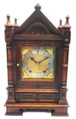 A Great Antique solid walnut 8-Day Mantel Clock Ting Tang Striking Bracket Clock by W&H
