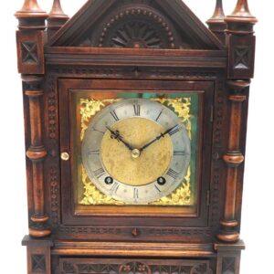 A Great Antique solid walnut 8-Day Mantel Clock Ting Tang Striking Bracket Clock by W&H