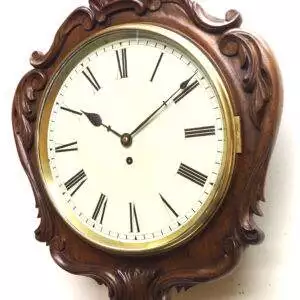 Antique Carved Wall Clock 8 Day English Single Fusee