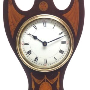 Fantastic Art Nouveau Solid Mahogany Timepiece Clock with Satinwood Inlaid Decoration