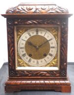 Lenzkirch Carved Bracket Clock – Oak Cased Striking 8-Day Mantle Clock