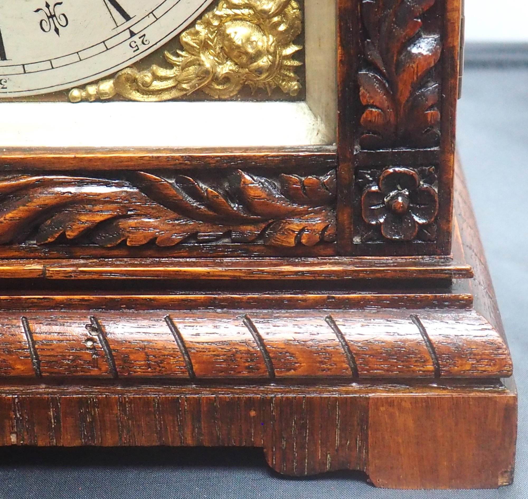 Lenzkirch Carved Bracket Clock – Oak Cased Striking 8-Day Mantle Clock - Image 6