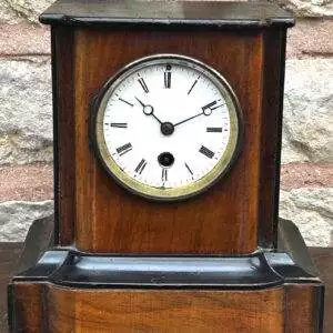 Victorian Antique walnut Ebonised 8 day Mantle Clock