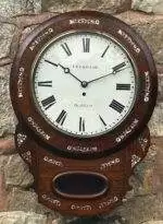 Antique Rosewood inlaid cased Oldham drop Dial Clock
