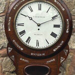 Antique Rosewood inlaid cased Oldham drop Dial Clock