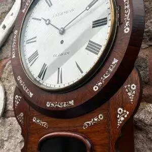 Antique Rosewood inlaid cased Oldham drop Dial Clock