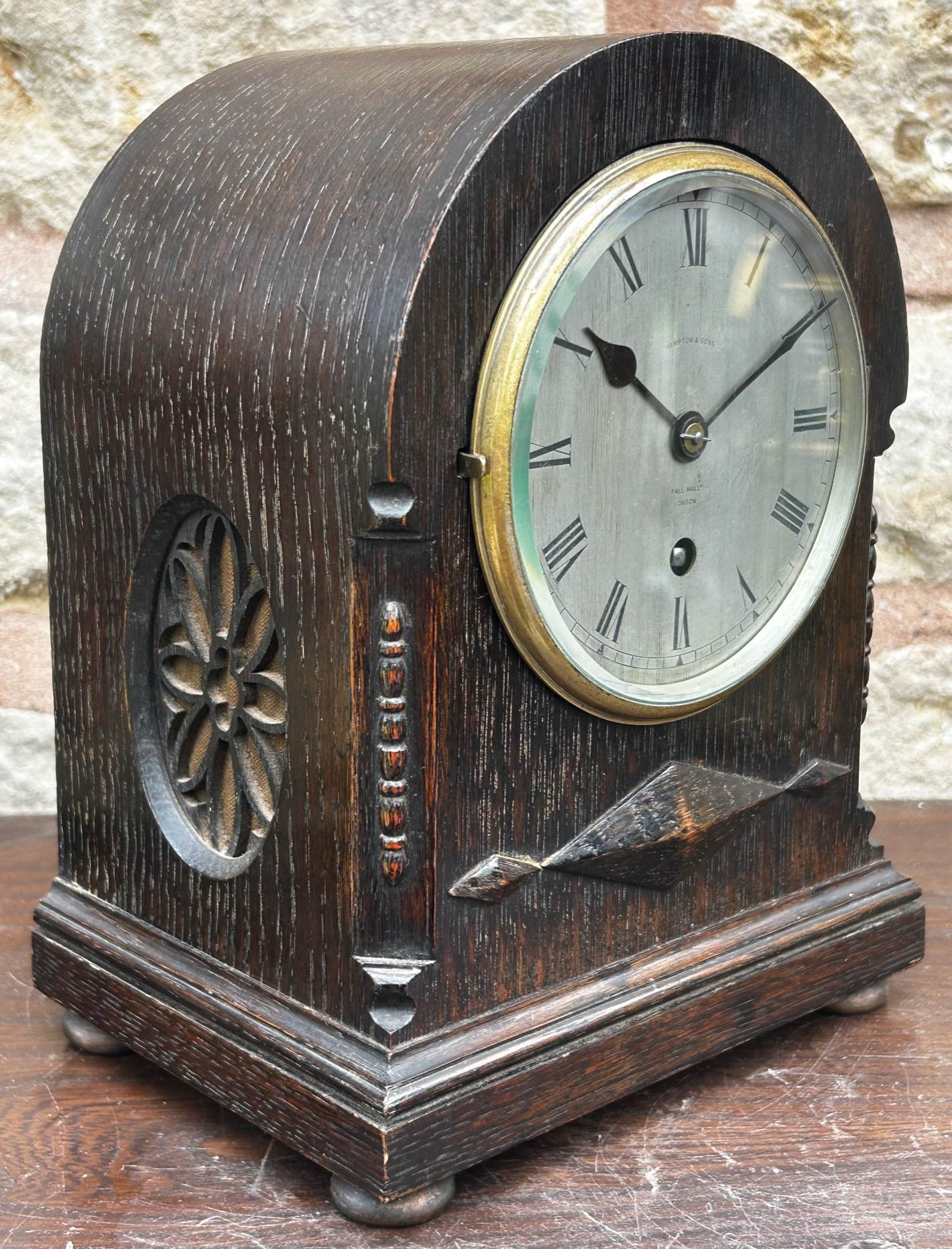 Ornate Arts and Crafts Mantle Clock – Hampton & Sons – Antique Clock