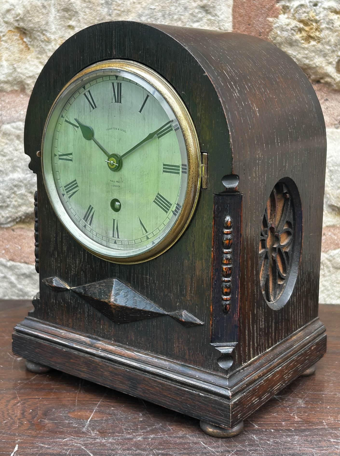 Ornate Arts and Crafts Mantle Clock – Hampton & Sons – Antique Clock