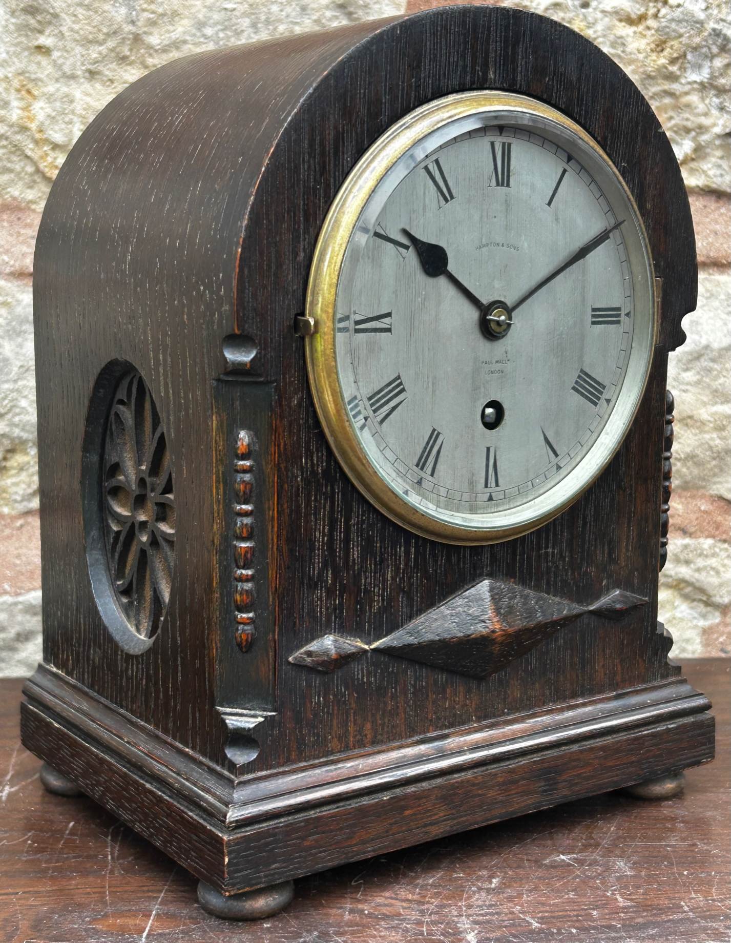 Ornate Arts and Crafts Mantle Clock – Hampton & Sons – Antique Clock