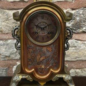 Stunning Chinese style Bronze ormolu Mantle clock – 8 day gong striking Clock