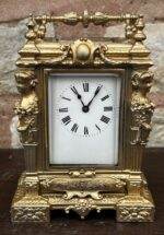 Rare unusual Ornate French Cast Case Mantle clock – 8 day Clock